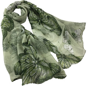 Butterfly patterns cotton feeling long scarf (Five colours)