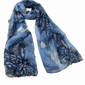 Butterfly patterns cotton feeling long scarf (Five colours)