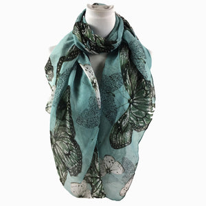 Butterfly patterns cotton feeling long scarf (Five colours)