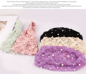 Trendy Wide pearl headband3  (Five colors)