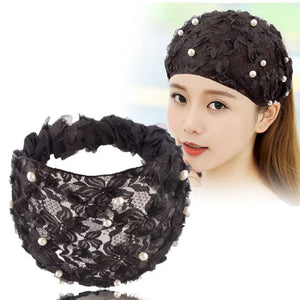 Trendy Wide pearl headband3  (Five colors)