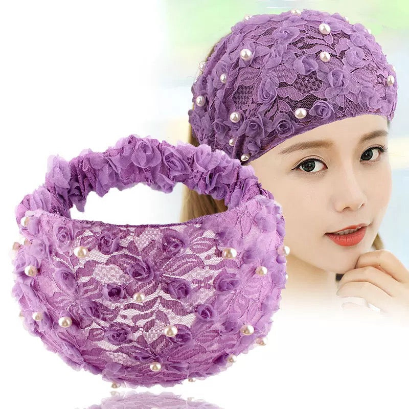 Trendy Wide pearl headband3  (Five colors)