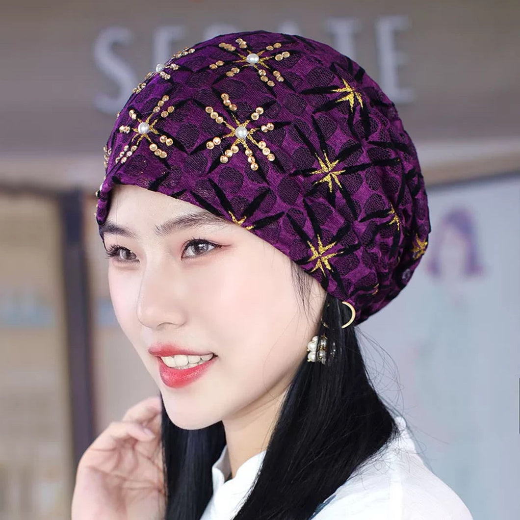 Glitters Lace Cap 4 (Six colors)