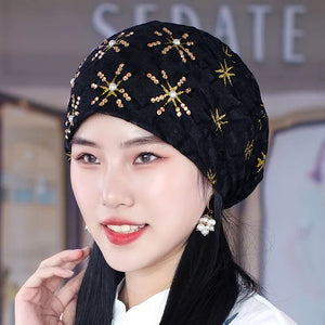 Glitters Lace Cap 4 (Six colors)