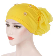 Load image into Gallery viewer, Turban/Hijab small sparkly with large flower pattern 6-3 (Six colors)
