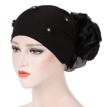 Load image into Gallery viewer, Turban/Hijab small sparkly with large flower pattern 6-3 (Six colors)
