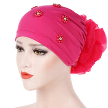 Load image into Gallery viewer, Turban/Hijab small sparkly with large flower pattern 6-3 (Six colors)
