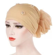 Load image into Gallery viewer, Turban/Hijab small sparkly with large flower pattern 6-3 (Six colors)
