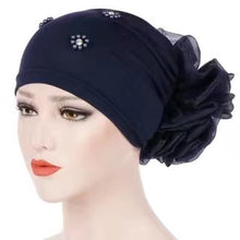 Load image into Gallery viewer, Turban/Hijab small sparkly with large flower pattern 6-3 (Six colors)
