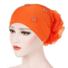 Load image into Gallery viewer, Turban/Hijab small sparkly with large flower pattern 6-3 (Six colors)
