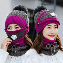 Load image into Gallery viewer, 3-Pieces Winter warm beanies knitted hat with mask and neck scarf set (Eight  coolers)
