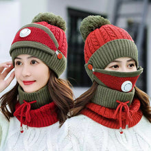 Load image into Gallery viewer, 3-Pieces Winter warm beanies knitted hat with mask and neck scarf set (Eight  coolers)
