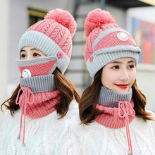 Load image into Gallery viewer, 3-Pieces Winter warm beanies knitted hat with mask and neck scarf set (Eight  coolers)
