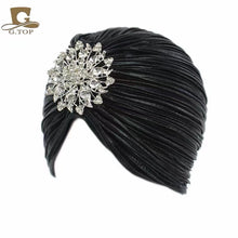 Load image into Gallery viewer, Plain shinny fashion turban with brooch (Five colors)
