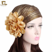 Load image into Gallery viewer, Shiny Turban/Hijab with flower(Two colors)
