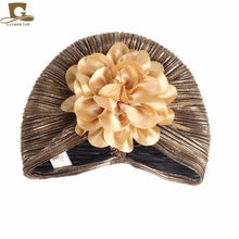 Load image into Gallery viewer, Shiny Turban/Hijab with flower(Two colors)
