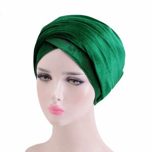 Velvet plain long tail Cap  (Ten colors)