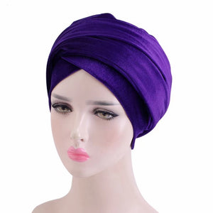 Velvet plain long tail Cap  (Ten colors)