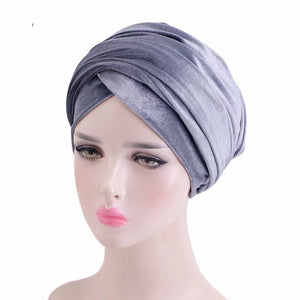 Velvet plain long tail Cap  (Ten colors)