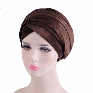 Velvet plain long tail Cap  (Ten colors)