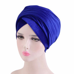 Velvet plain long tail Cap  (Ten colors)