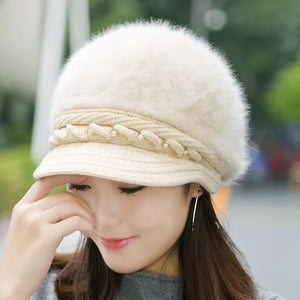 Warm beanies knitted with brim hat/cap1 (Seven colors)