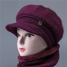 Load image into Gallery viewer, Warm beanies knitted with brim hat/cap3 (Seven colors)
