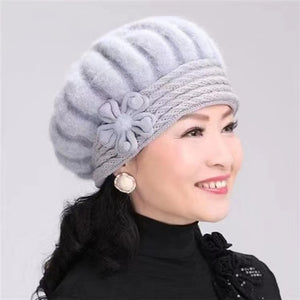 Winter beret warm knitted angora hat(Six colors)