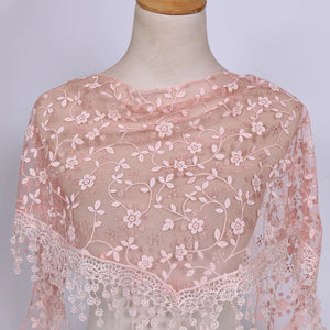 Triangle Trendy glitter Scarf/Shawl finished with lace edge (fifteen colors)