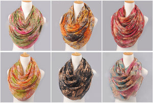 Abstract patterns cotton feeling long scarf (four colours)