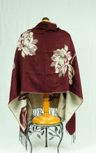 Load image into Gallery viewer, Winter shawl/scarf designed with Flower (Two colours)
