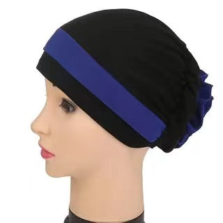 Turban/Hijab two colors with flower pattern 6-2 (eleven colors)