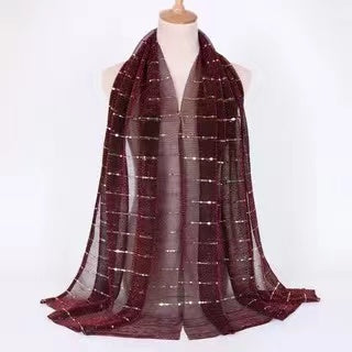 Long gilding paillette lace Scarf/Shawl  (twelve colors)