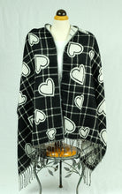 Load image into Gallery viewer, Winter check plaid wool feeling larger shawl designed with heart (Five colours)
