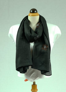 Embroidered large long scarf/shawl (three colours)