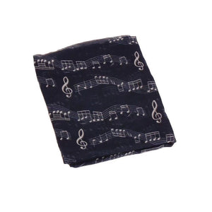 Musical sign Patten cotton feeling long scarf (Seven colours)