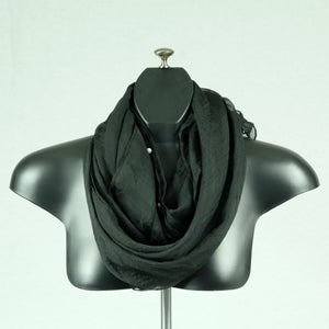 Plain silk feeling buttoned shawl (nine colours)