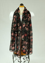 Load image into Gallery viewer, Flower pattern cotton feeling long scarf (four colours)
