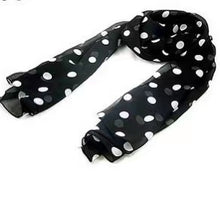 Load image into Gallery viewer, M-long Polka dots pattern silk feeling scarf 1 (two colours)
