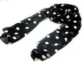 M-long Polka dots pattern silk feeling scarf 1 (two colours)