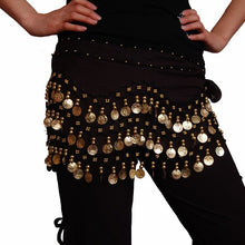 Load image into Gallery viewer, Belly dance hip scarf coin belt -128(ten colors)
