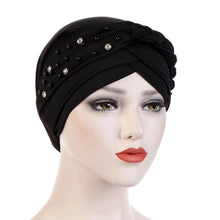 Load image into Gallery viewer, One side bead nail drill whip head cap/turbans/hijab pattern 7-3 (Four colors)
