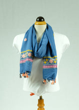 Load image into Gallery viewer, Handmade flower cotton feeling large long scarf (four colours)
