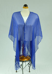 Plain silk feeling buttoned shawl (nine colours)