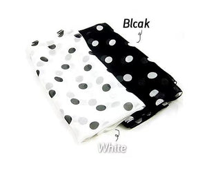 M-long Polka dots pattern silk feeling scarf 1 (two colours)