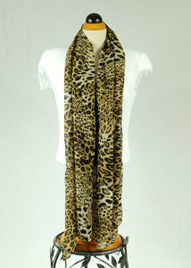 Animal print pattern cotton feeling long scarf （two colours）