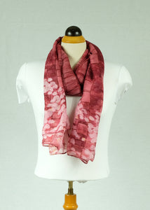 Rectangle with flower cotton feeling long scarf (four colours)