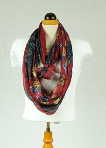 Flower pattern cotton feeling long scarf (four colours)