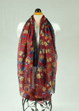 Load image into Gallery viewer, Flower pattern cotton feeling long scarf (four colours)
