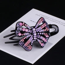 Load image into Gallery viewer, Sparkly Alligator Hair clips with butterfly  (Four colours)
